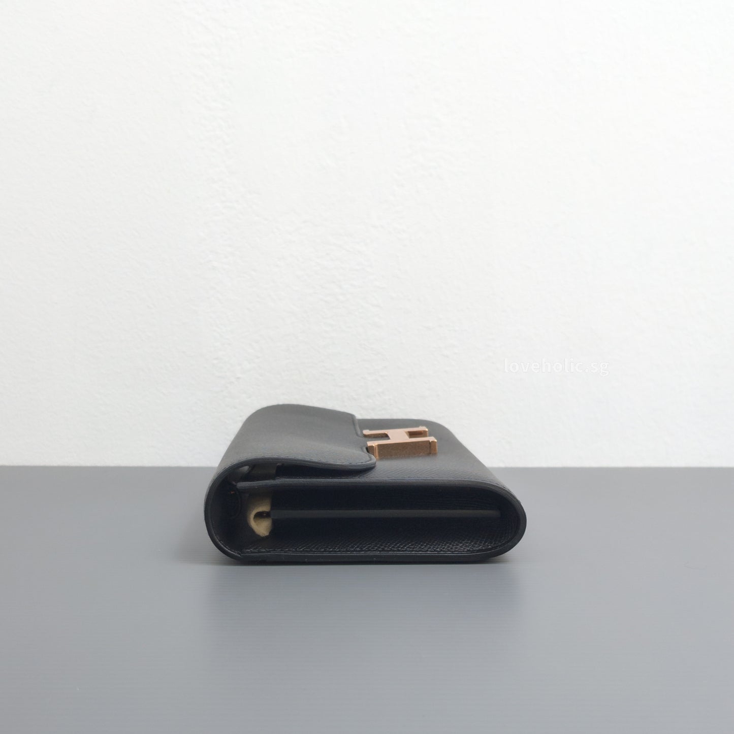 Constance To Go | Black Epsom Rose Gold Hardware