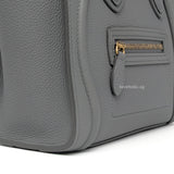 Celine Luggage Nano | Kohl Grained Calfskin Brushed Gold Hardware