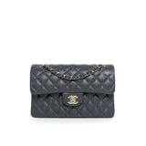 Chanel Classic Flap Small | 21B Dark Grey Caviar Light Gold Hardware