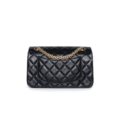 Reissue 2.55 Mini | Black Calfskin Brushed Gold Hardware