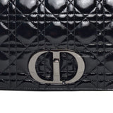 Dior Caro Medium | Black Patent Cannage Leather Ruthenium Hardware