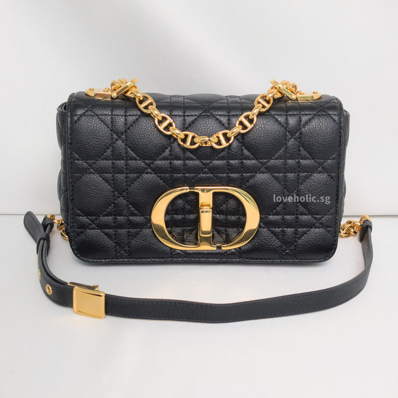 Dior Caro Small | Black Calfskin Gold Hardware
