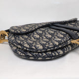 Dior Saddle Medium | Blue Dior Oblique Jacquard Fabric Gold Hardware