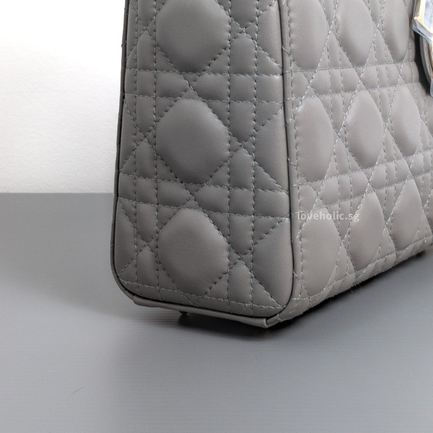 My ABC Lady Dior Small | Grey Lambskin Light Gold Hardware