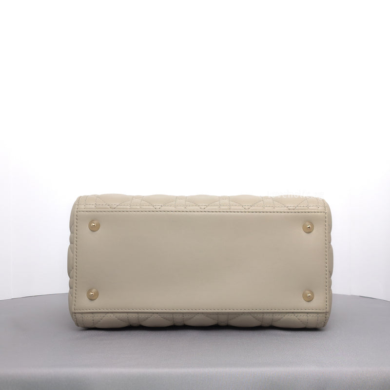 Lady Dior Medium  | Beige Lambskin Light Gold Hardware