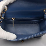 Classic Flap Mini Square | 17B Navy Blue Caviar Light Gold Hardware
