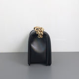 Chanel Boy Small | Black Caviar Brushed Gold Hardware-details