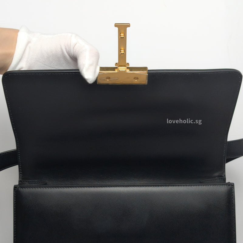 Montaigne 30 Black Calfskin Gold Hardware