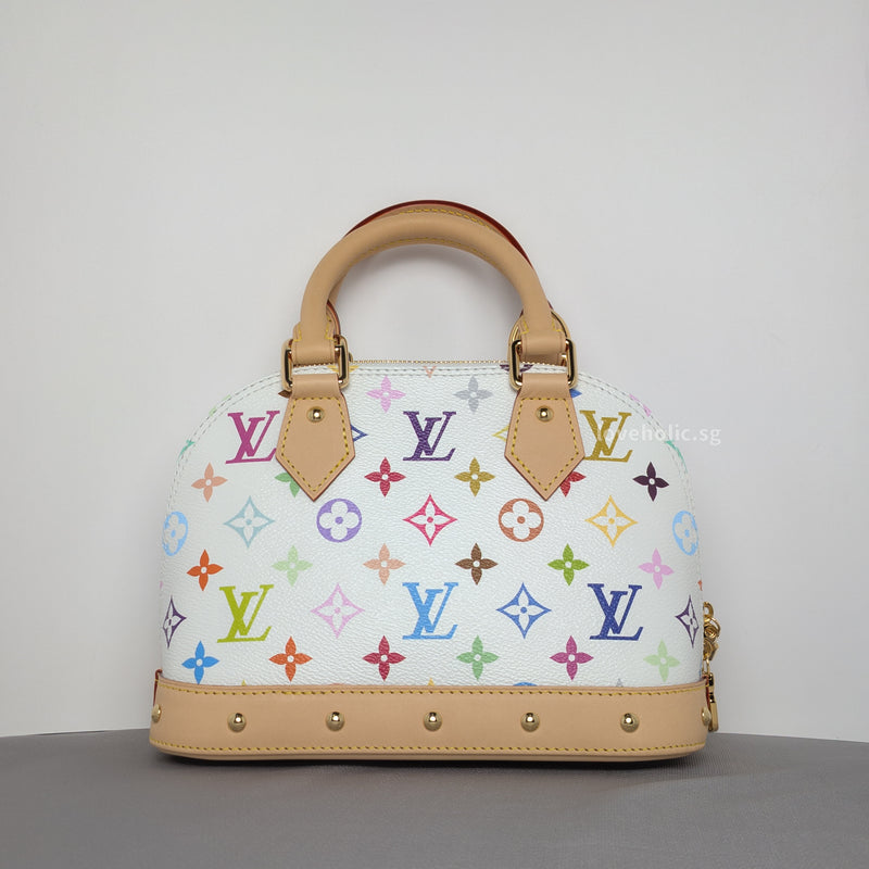 Louis Vuitton Alma BB Multicoloured Canvas Gold Hardware-whitebackground