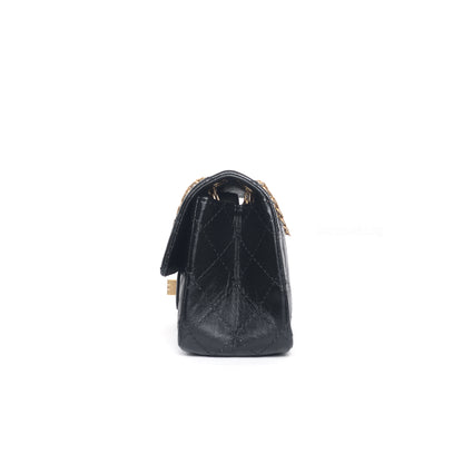 Reissue 2.55 Mini | Black Calfskin Brushed Gold Hardware