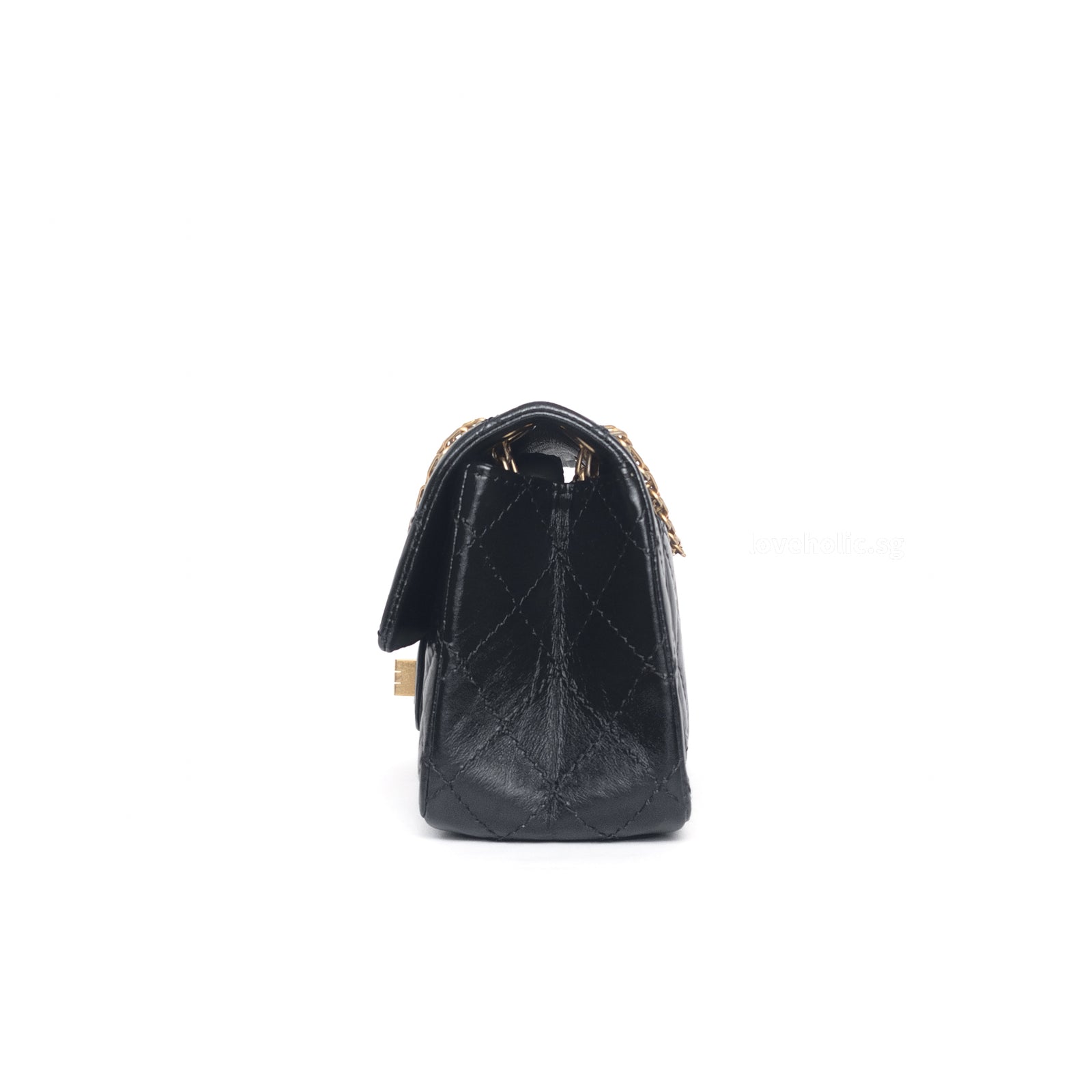 Chanel Reissue 2.55 Mini | Black Calfskin Brushed Gold