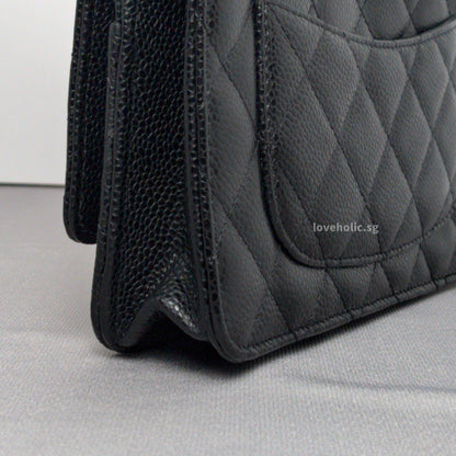 Wallet On Chain Black Caviar Gold Hardware