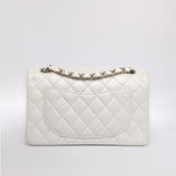 Chanel Classic Flap Small | 24C White Caviar Light Gold Hardware-back