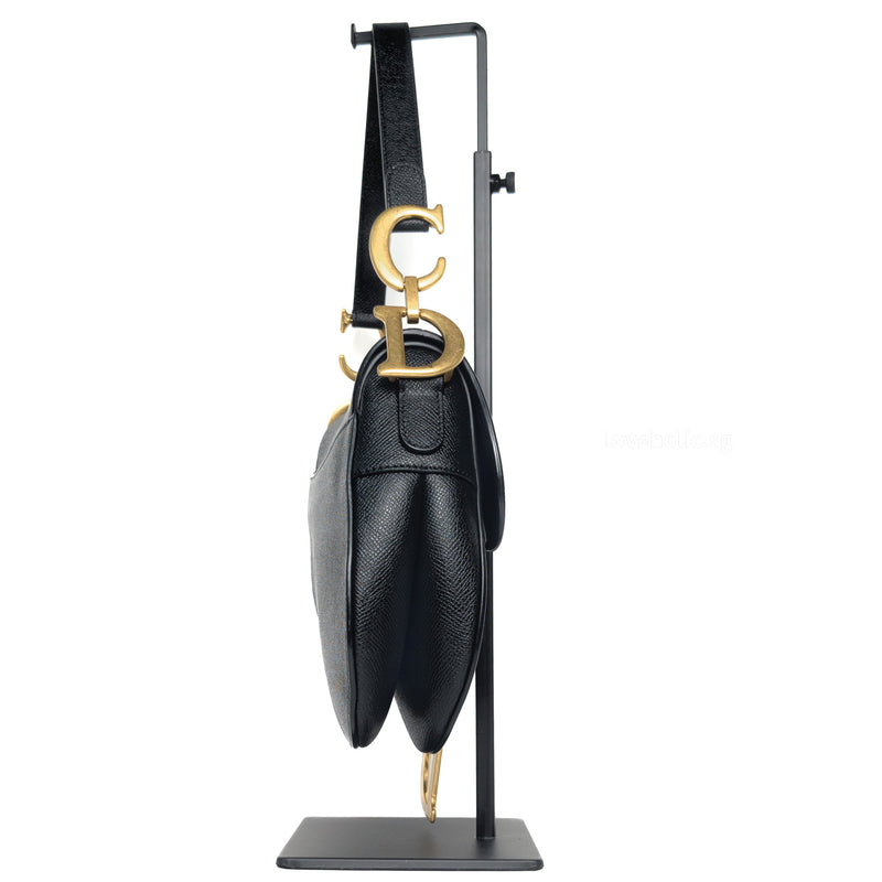 Dior Saddle Medium | Black Calfskin Brushed Gold Hardware