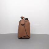 Puzzle Mini | Tan Calfskin Silver Hardware