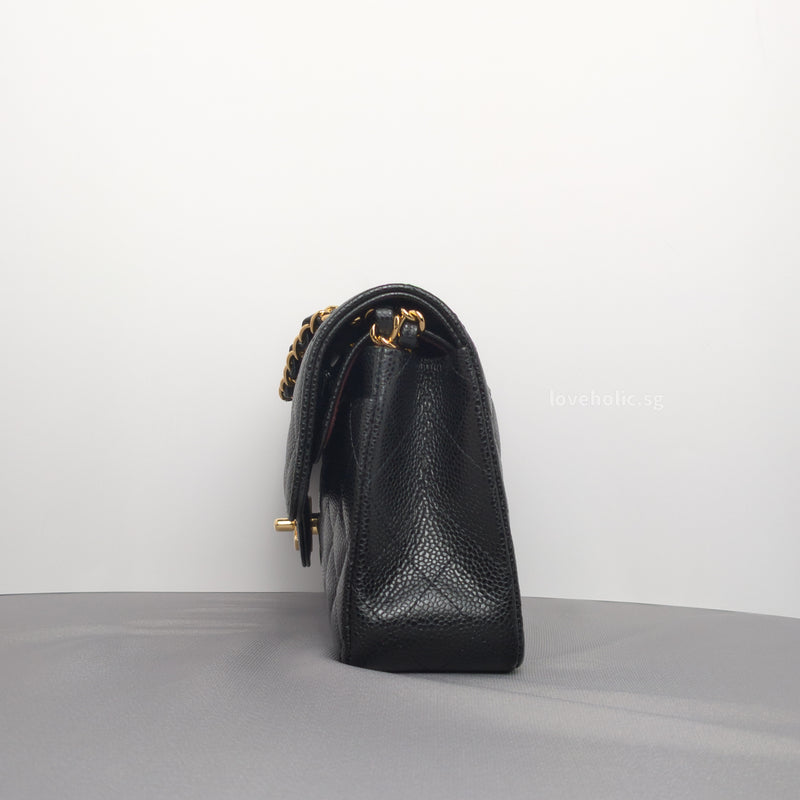 Classic Flap Small | Black Caviar Gold Hardware