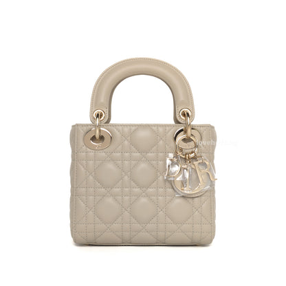 Dior Lady Dior Mini | Beige Lambskin Light Gold Hardware