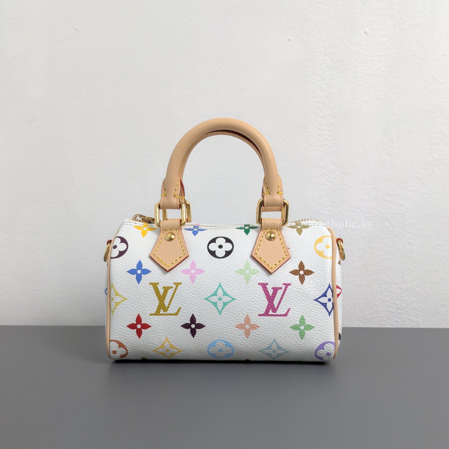 Louis Vuitton x TM Nano Speedy Canvas Gold Hardware-whitebackground