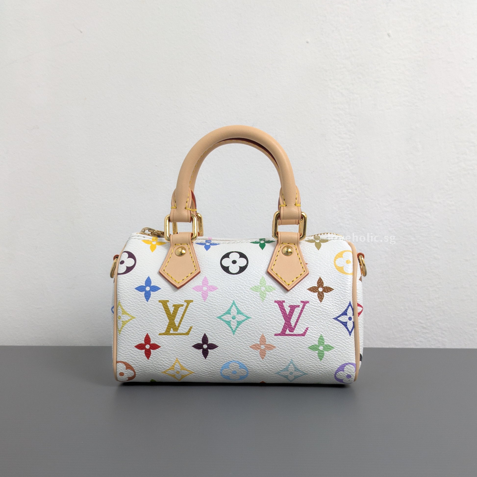 Louis Vuitton x TM Nano Speedy Canvas Gold Hardware-whitebackground