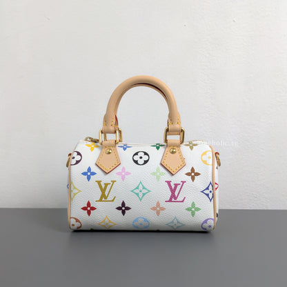 Louis Vuitton x TM Nano Speedy Canvas Gold Hardware-whitebackground