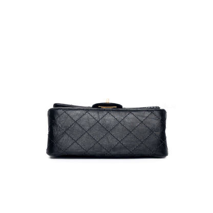 Reissue 2.55 Mini | Black Calfskin Brushed Gold Hardware