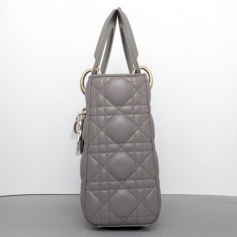 Dior My ABC Lady Dior Small | Stone Grey Lambskin Silver Hardware