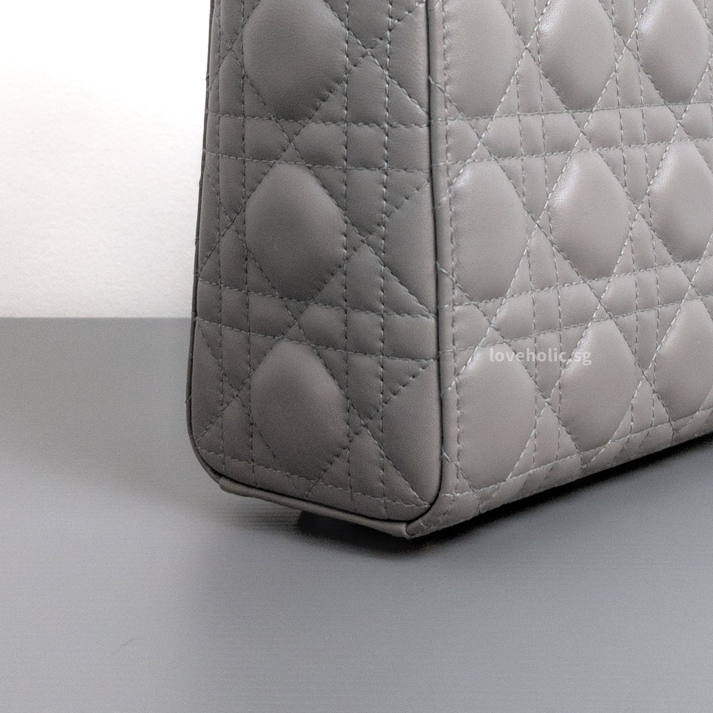 My ABC Lady Dior Small | Grey Lambskin Light Gold Hardware