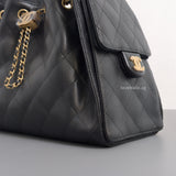 Chanel 25 | Black Grained Calfskin Gold Hardware