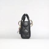 Dior Lady D-Joy Micro | Black Lambskin Light Gold Hardware-details