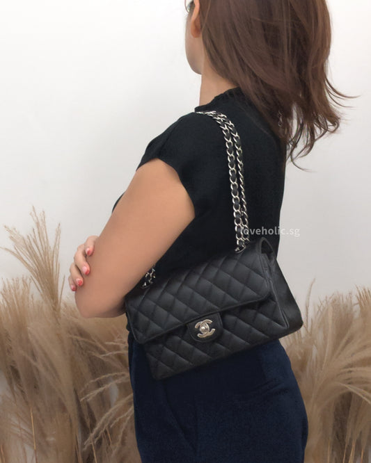 Chanel Classic Flap Small | Black Caviar Silver Hardware-modelshots