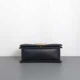 Boy Small | Black Caviar Brushed Gold Hardware