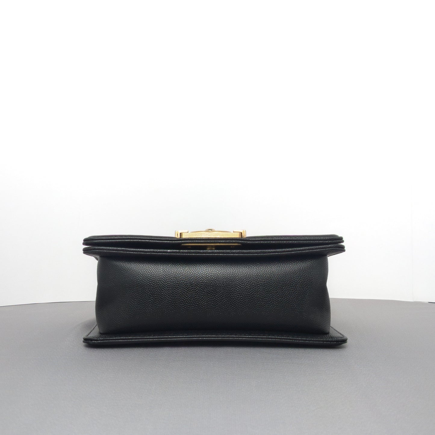 Boy Small | Black Caviar Brushed Gold Hardware