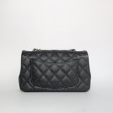 Chanel Classic Flap Mini Rectangle | 18B Black Caviar Silver Hardware-back