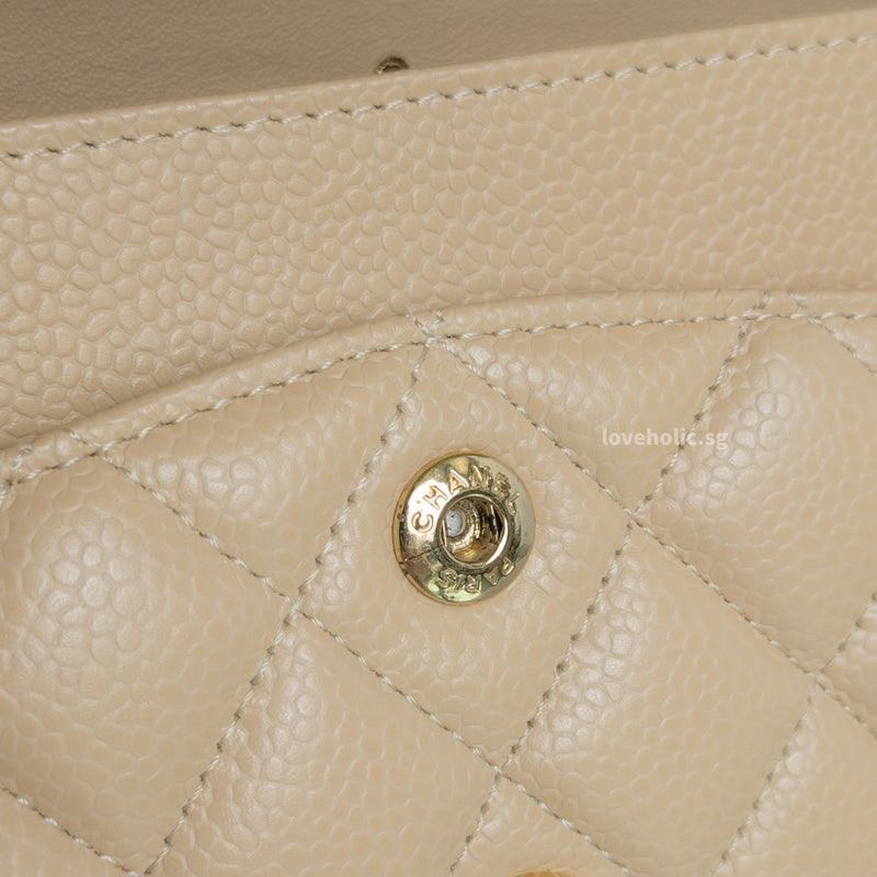 Chanel Classic Flap Small | Beige Claire Caviar Gold Hardware