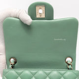 Chanel Classic Flap Mini Square | 21C Light Green Lambskin Light Gold Hardware