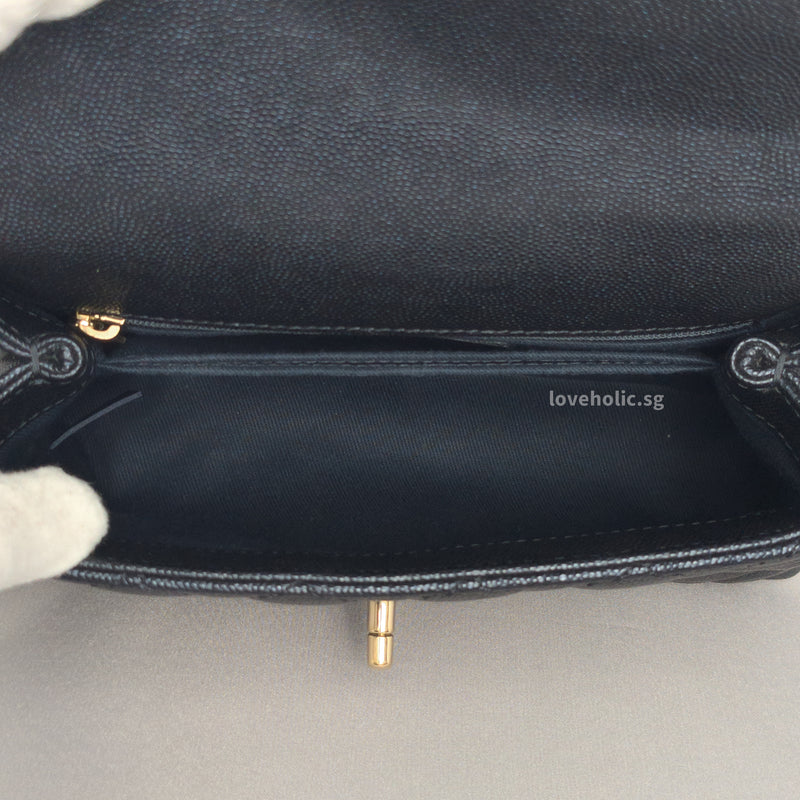 Coco Handle Small | 20K Midnight Blue Caviar Light Gold Hardware