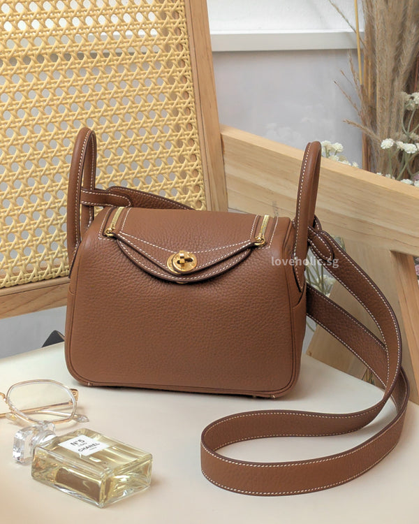 Hermes Lindy Gold Taurillon Clemence Gold Hardware-main