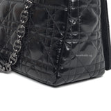 Dior Caro Medium | Black Patent Cannage Leather Ruthenium Hardware