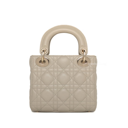 Dior Lady Dior Mini | Beige Lambskin Light Gold Hardware