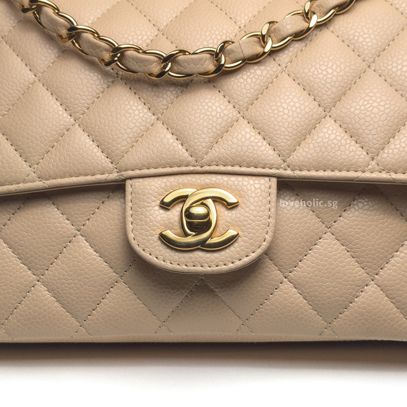 Chanel Classic Flap Medium | Beige Caviar Gold Hardware