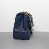 Classic Flap Mini Square | 17B Navy Blue Caviar Light Gold Hardware