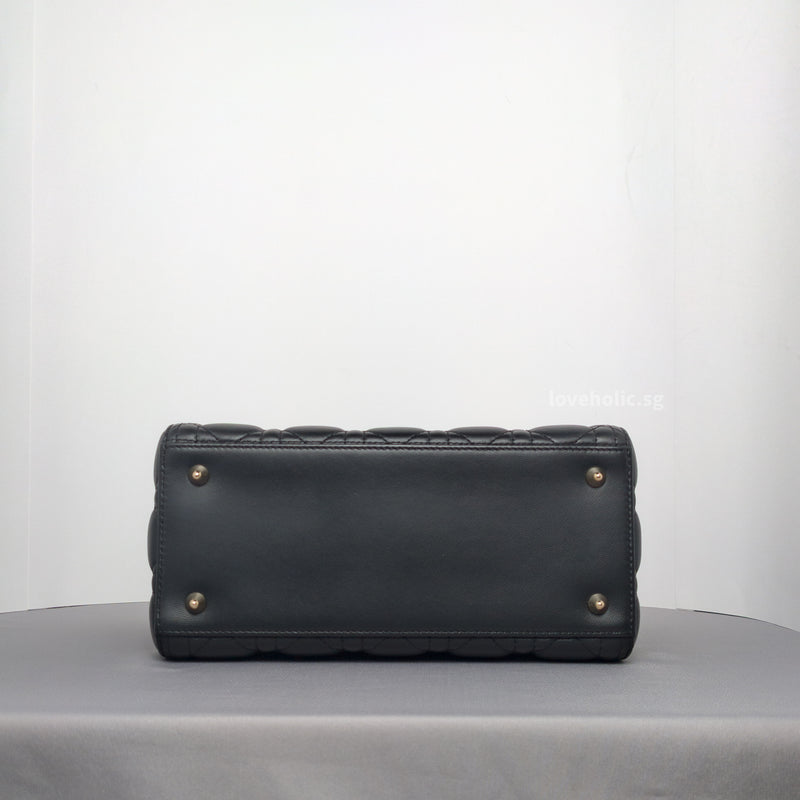 Lady Dior Medium | Black Lambskin Gold Hardware