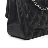 Chanel Classic Flap Mini Square | Black Lambskin Silver Hardware