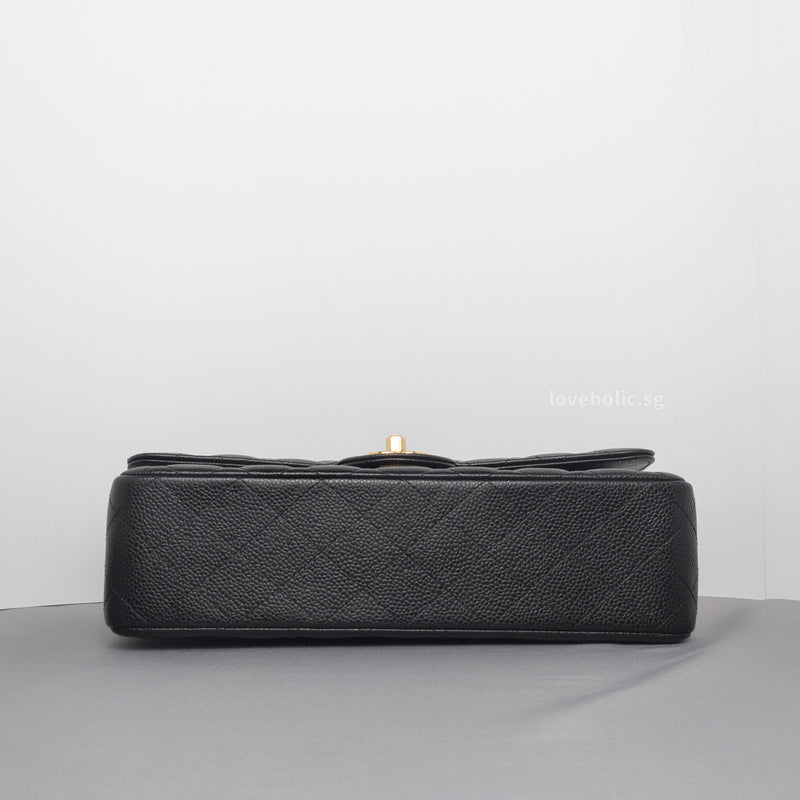 Classic Flap Medium | Black Caviar Light Gold Hardware