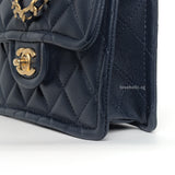 Chanel Sweet Mini Square Flap 21K Dark Blue/Navy  Caviar Brushed Gold Hardware