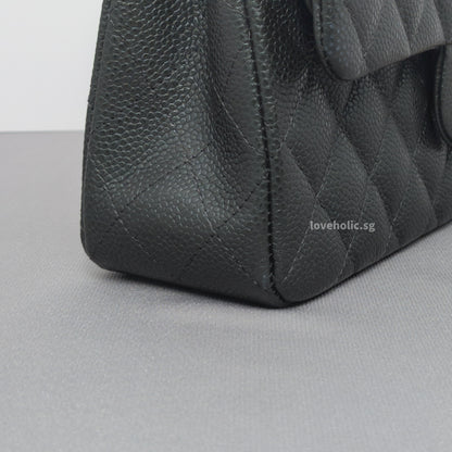 Classic Flap Small | 18S Dark Grey Caviar Light Gold Hardware