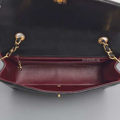 Diana Medium  | Black Lambskin 24K Gold Hardware
