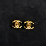 Chanel Vintage Earrings 1995 CC Turnlock | Clip On  24K Gold Hardware-modelshots