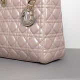 Dior Lady Dior Medium | Pearlescent Lotus Pink Lambskin Light Gold Hardware