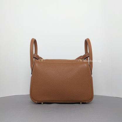 Hermes Lindy Gold Taurillon Clemence Gold Hardware-back